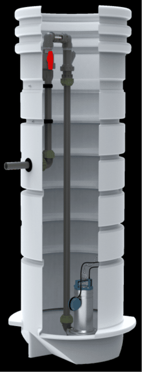 223190605_1 » Kloakgods WaterCare 600 x 2000 x 40 mm PE-pumpebrønd til sort spildevand Flygt DXGM25-11